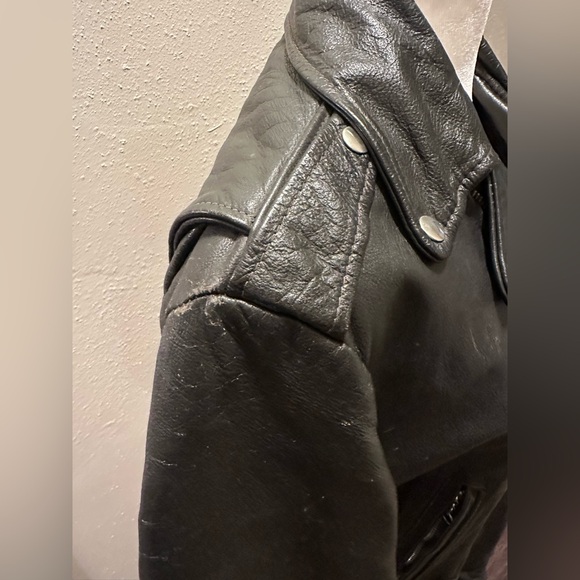 Excelled Vintage Classic Biker Leather Jacket - Picture 5 of 13